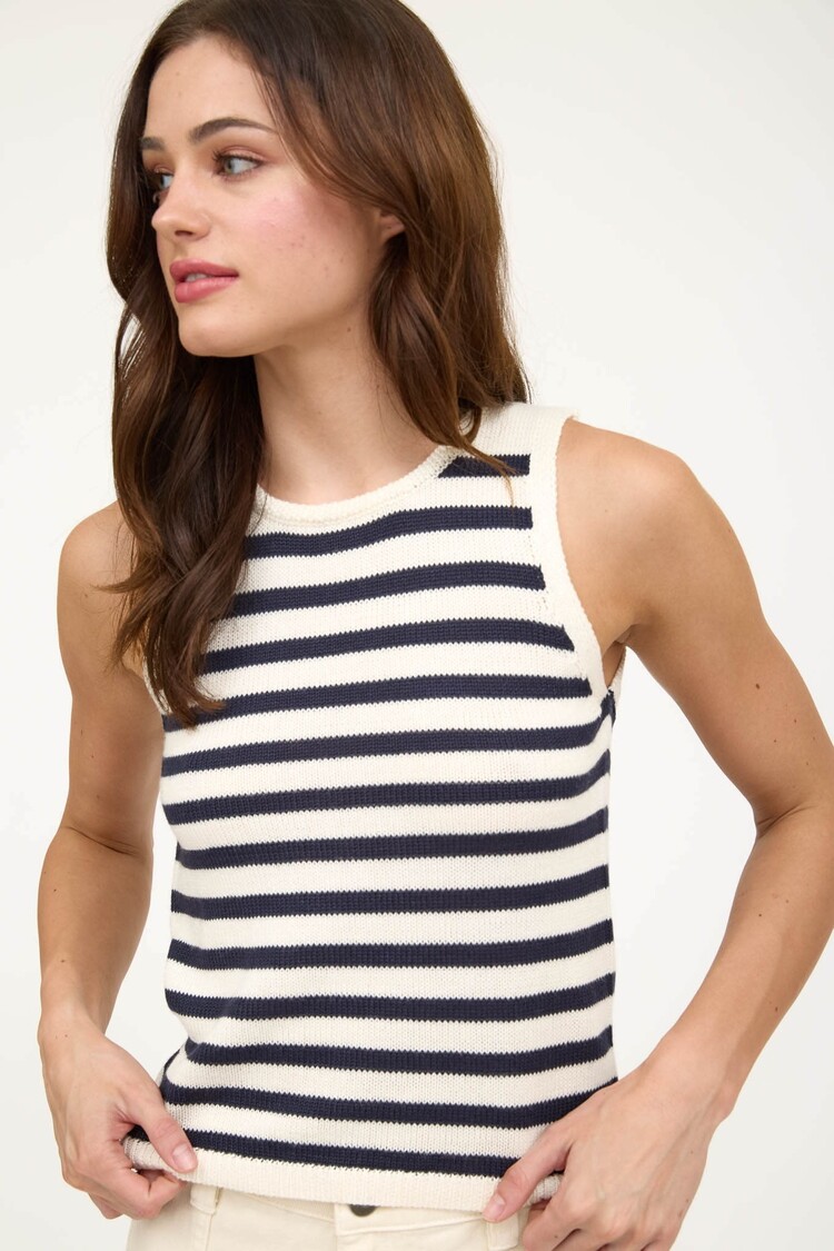 Striped Cropped Sweater Tank Top