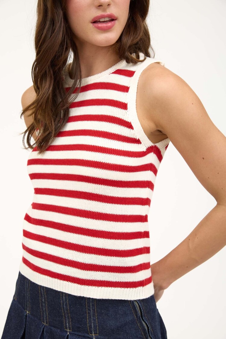 Striped Cropped Sweater Tank Top