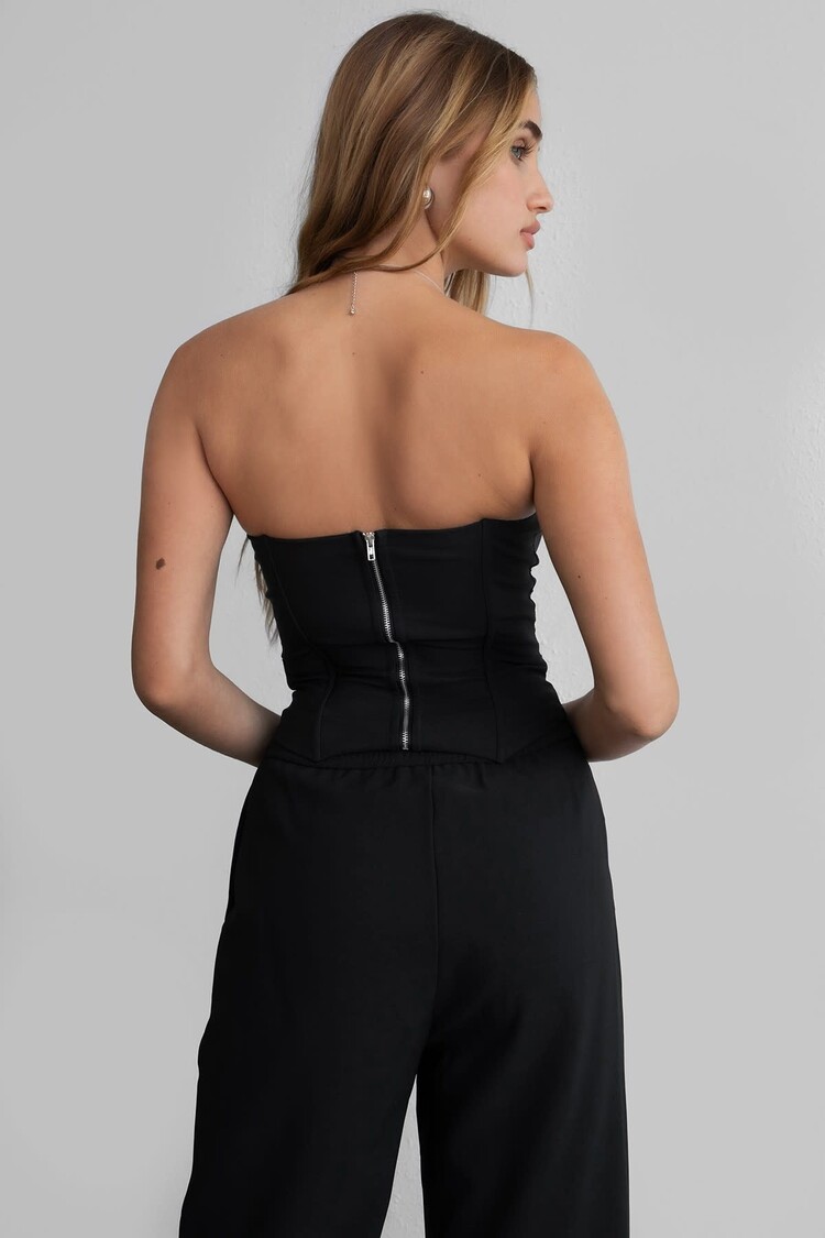 Bow Detail Strapless Bustier Top