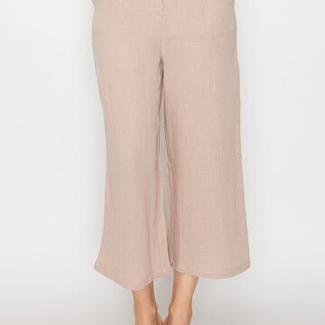 Gauze Elastic Soft Capri Pants