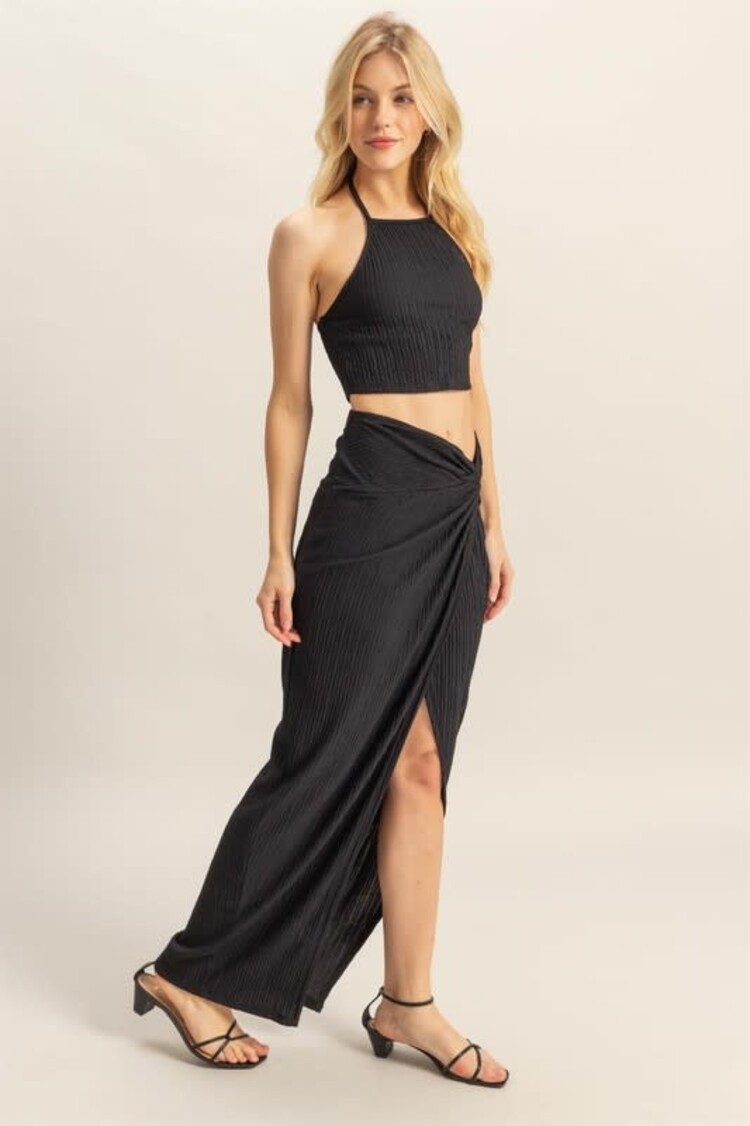 2-Piece Halter Top/Knotted Skirt Set