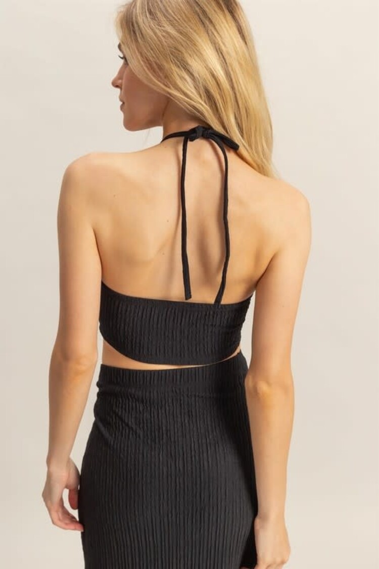 2-Piece Halter Top/Knotted Skirt Set