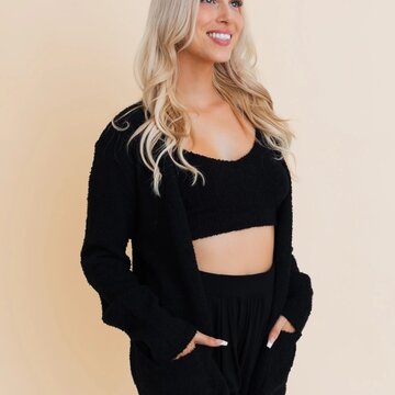 Boucle Knit Cardigan w/Pockets