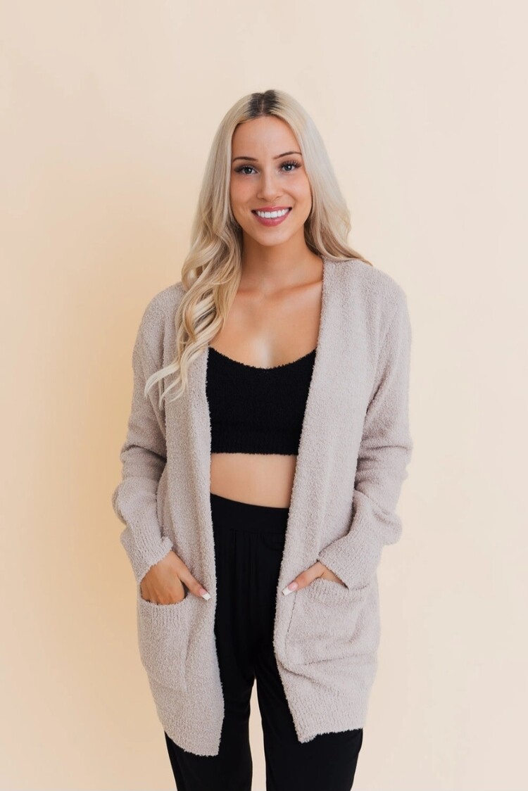 Boucle Knit Cardigan w/Pockets
