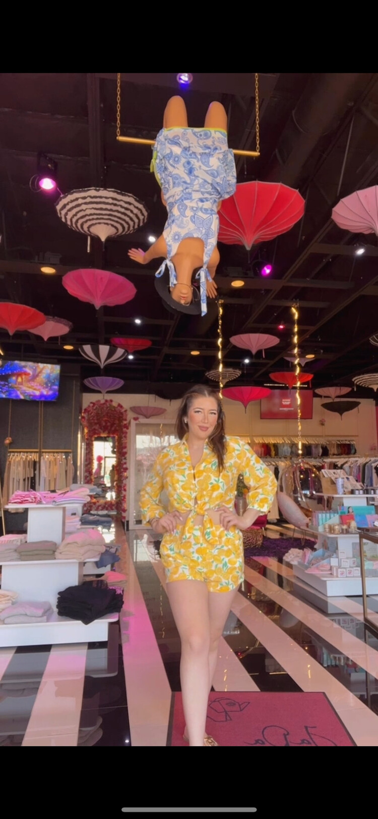 High Waist Shorts w/Fruit Design