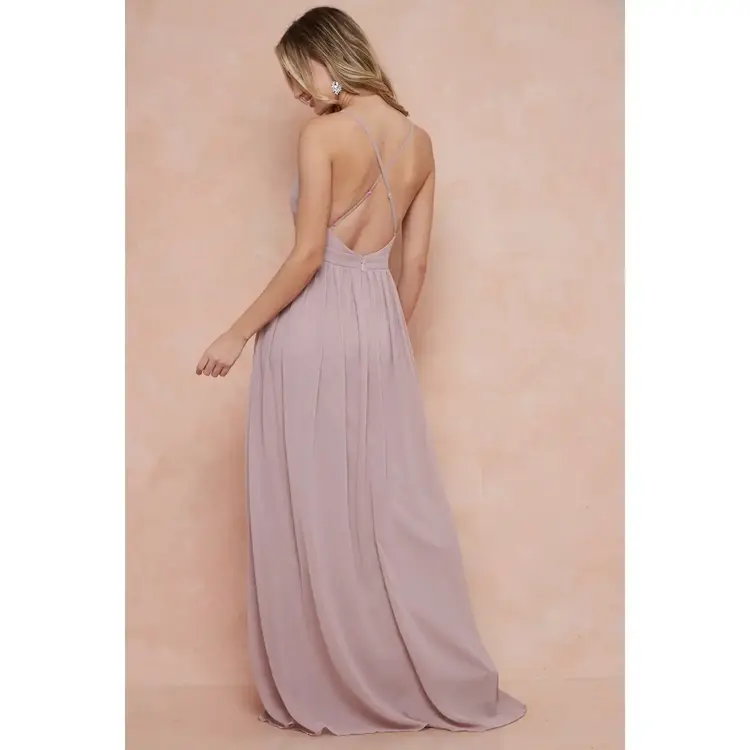 Maniju Criss Cross Chiffon Maxi Dress,