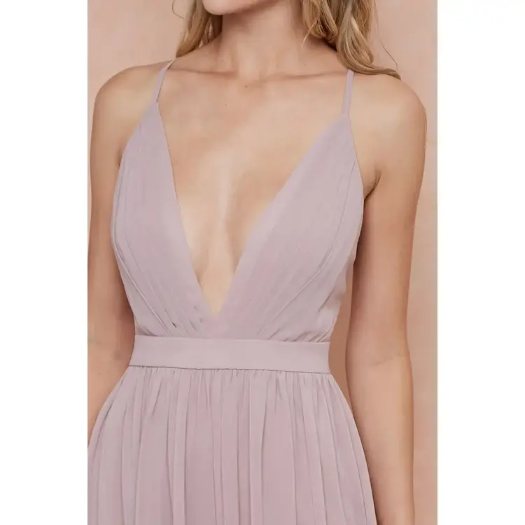 Maniju Criss Cross Chiffon Maxi Dress,