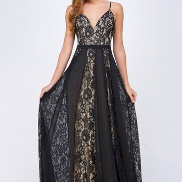 Maniju Chiffon and Lace Maxi Gown