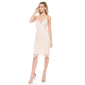 Maniju Crochet Lace Midi Dress