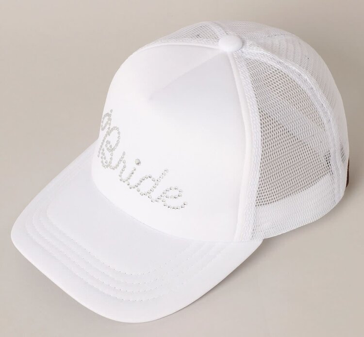 Bride Rhinestone Trucker Cap