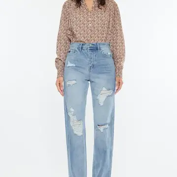 High Rise 90's Boyfriend Denim Pants