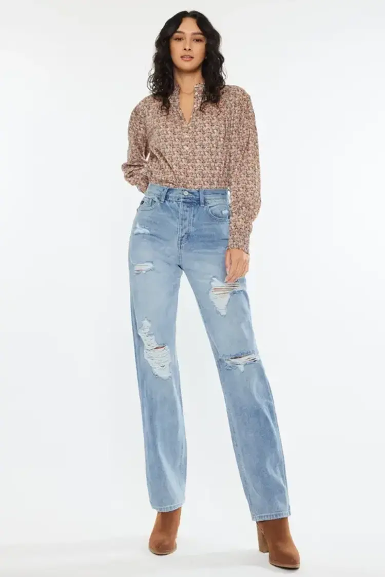 High Rise 90's Boyfriend Denim Pants