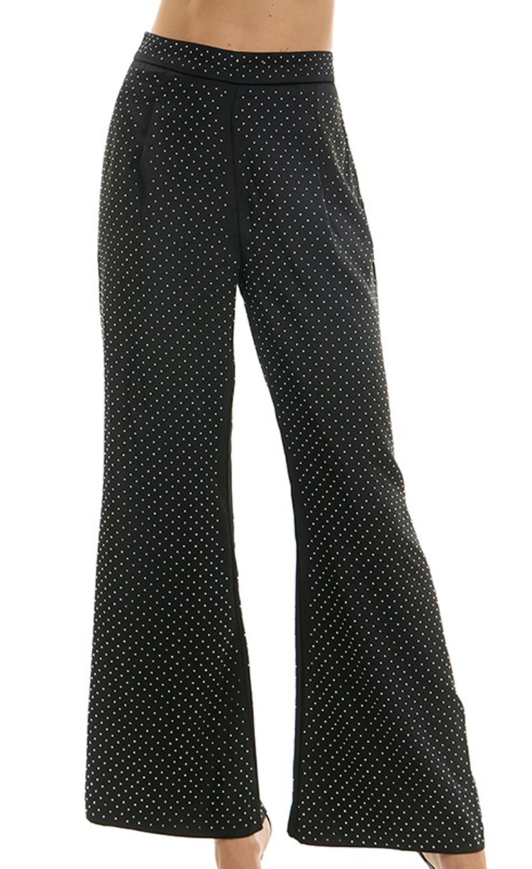 Rhinestone Detail Flare Pant