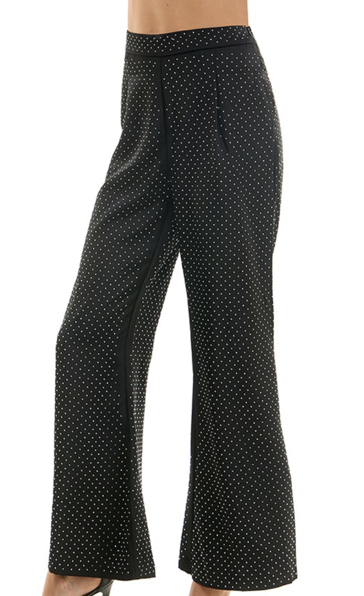 Rhinestone Detail Flare Pant