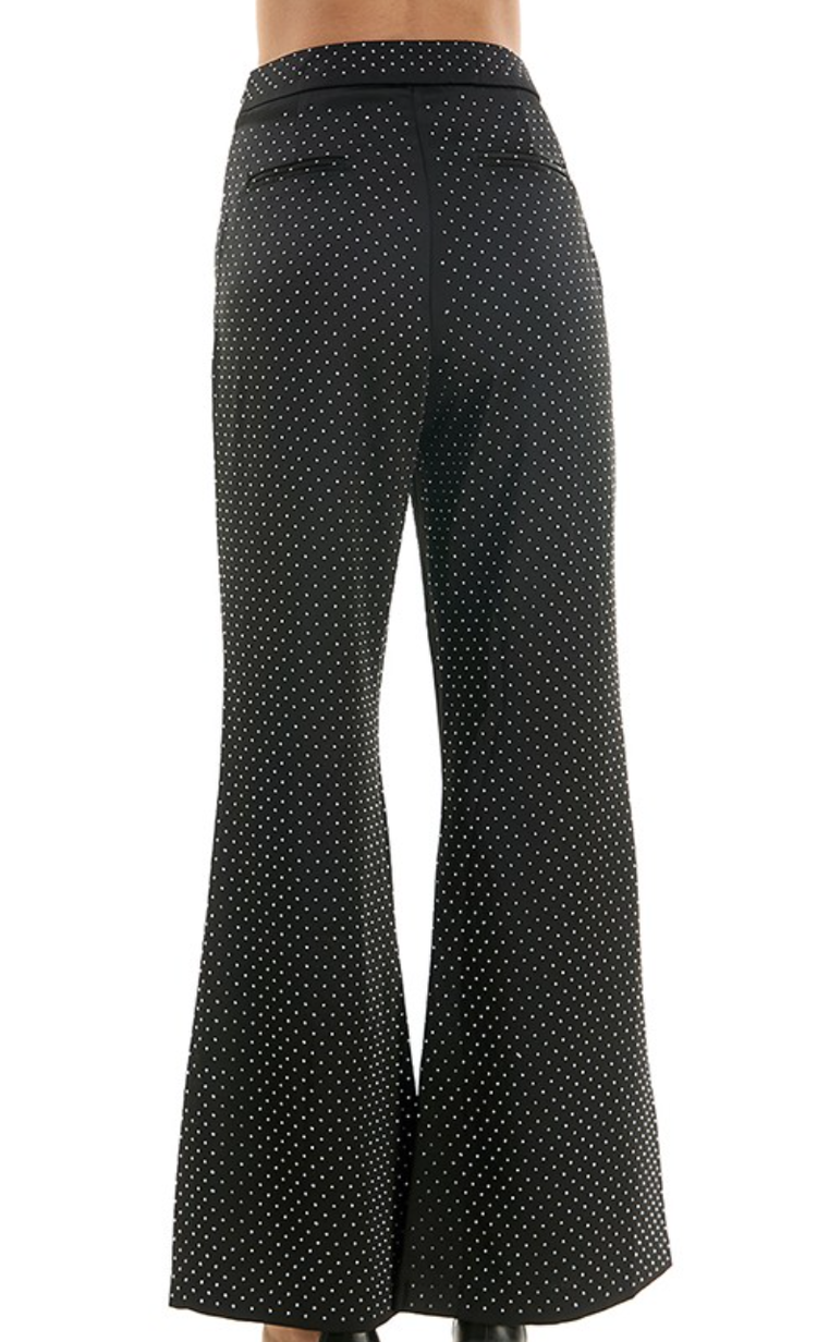 Rhinestone Detail Flare Pant