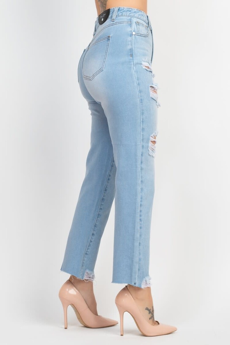 Distressed Mom Denim Jeans