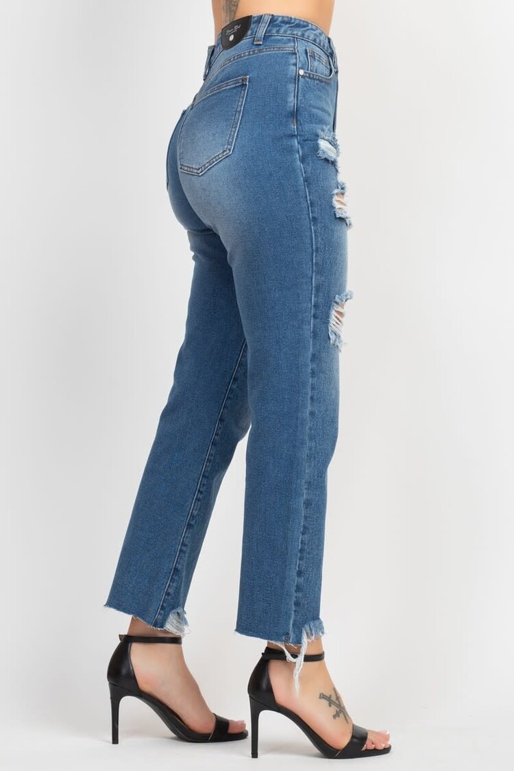 Distressed Mom Denim Jeans