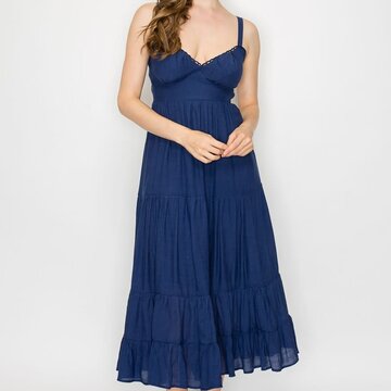 Tiered Cutout Midi Dress