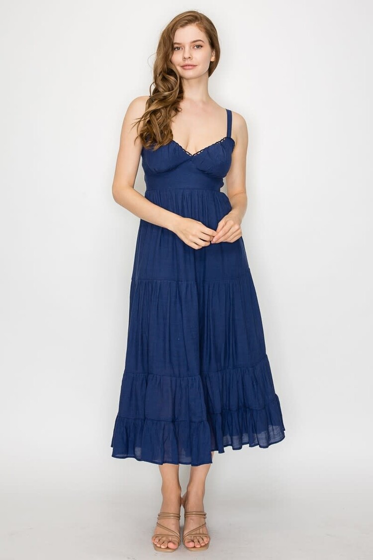 Tiered Cutout Midi Dress