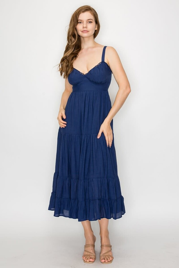 Tiered Cutout Midi Dress