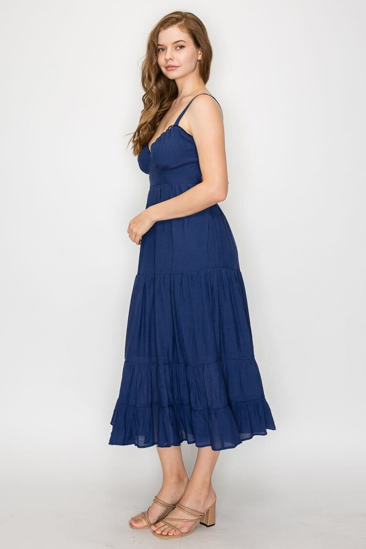 Tiered Cutout Midi Dress