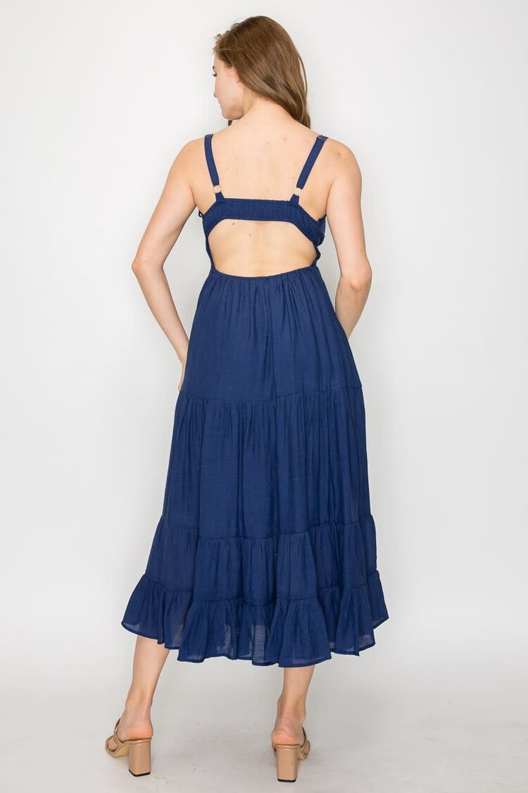 Tiered Cutout Midi Dress