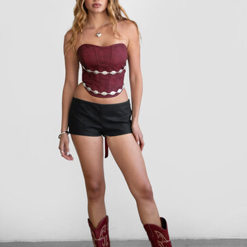 Faux Leather Micro Shorts