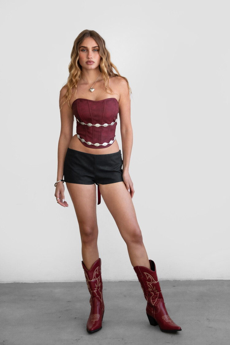 Faux Leather Micro Shorts