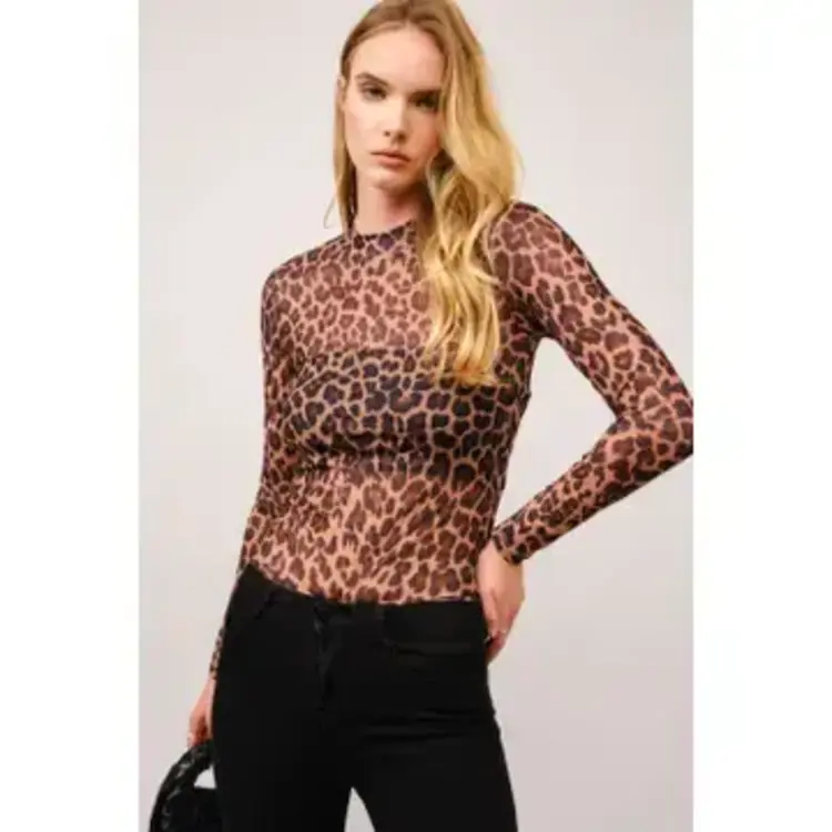 Mesh Mock Neck Top