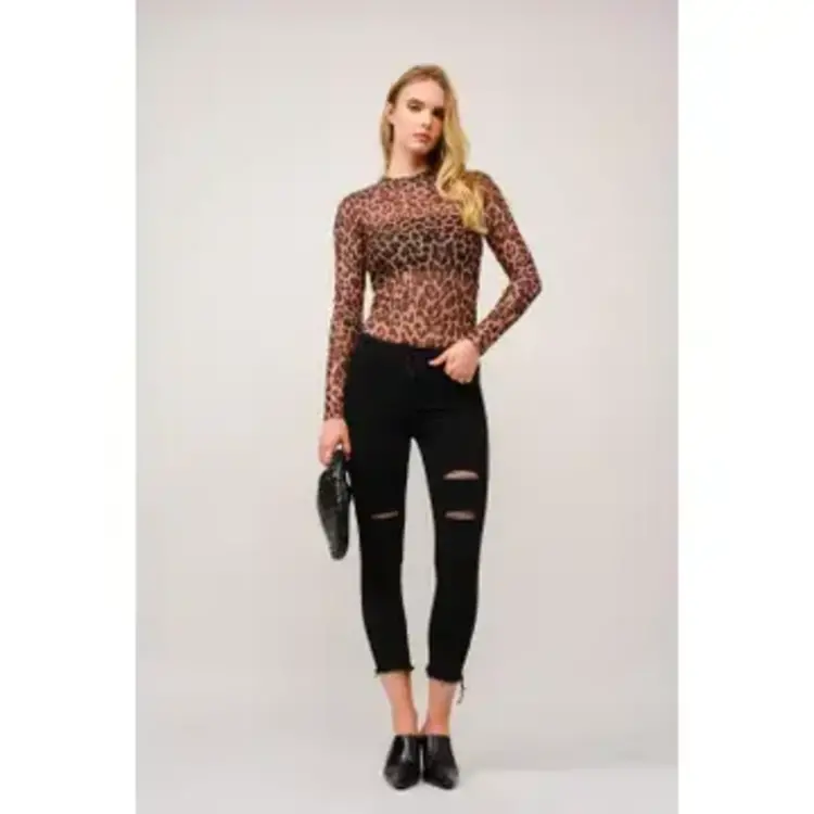 Mesh Mock Neck Top