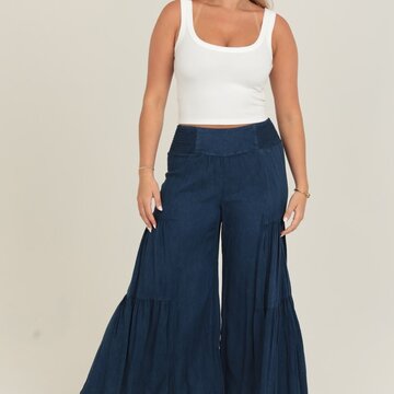 Wide Leg Pants w/ V