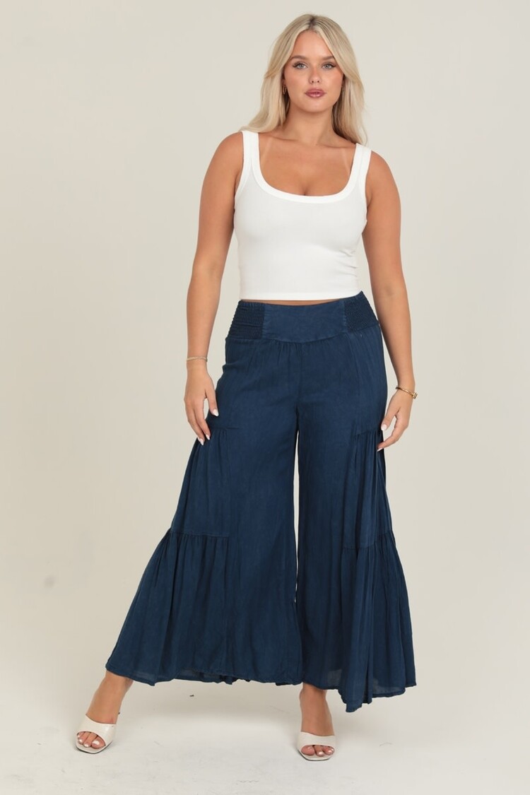 Wide Leg Pants w/ V