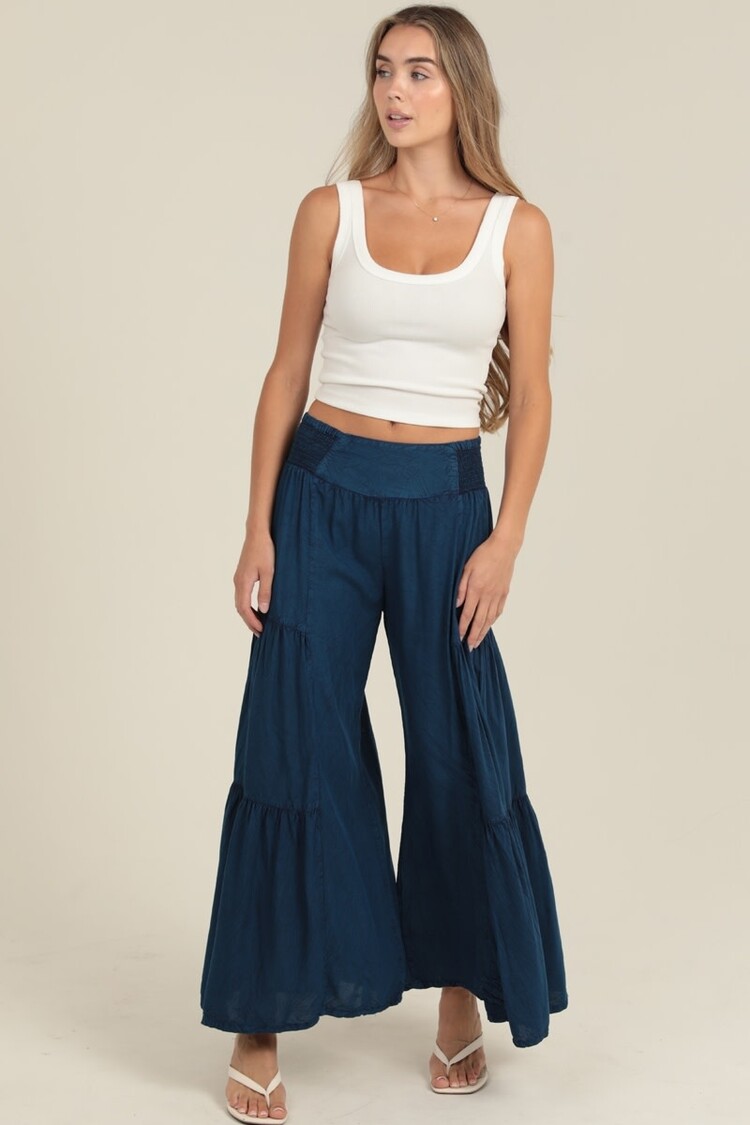 Wide Leg Pants w/ V