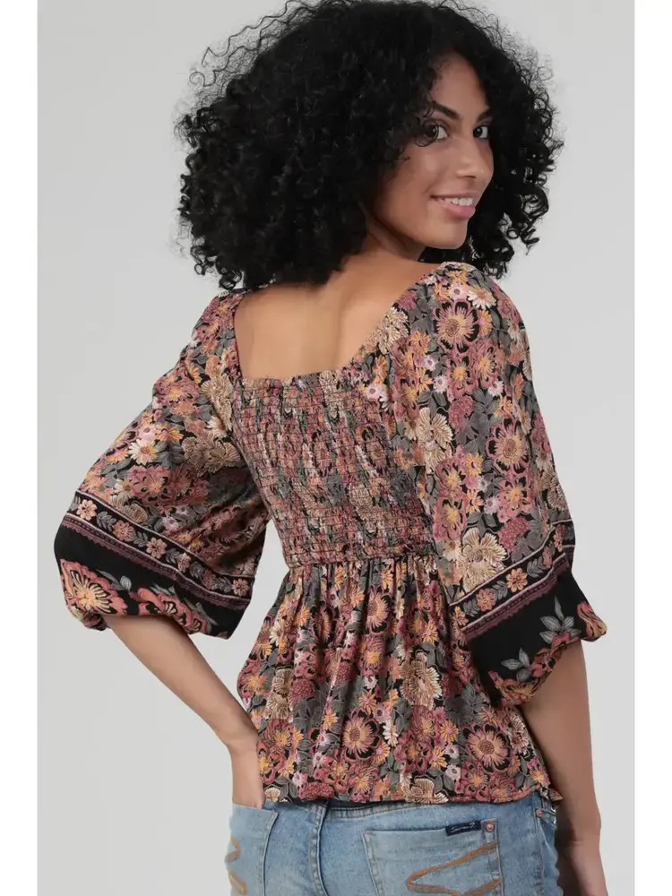 V Neck Twist Front Blouse