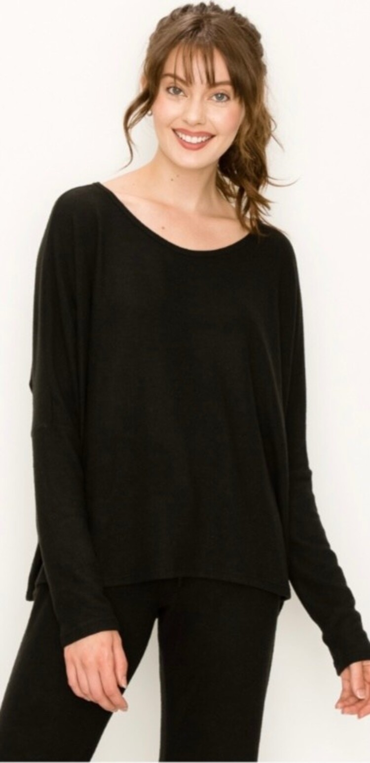 Brushed Long Sleeve Crew Neck Top