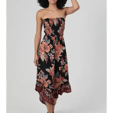 Strapless Hanky Hem Jumpsuit