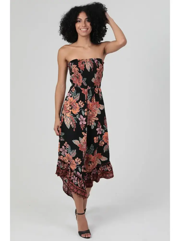 Strapless Hanky Hem Jumpsuit