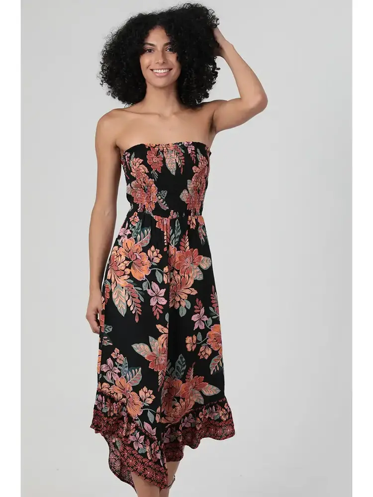 Strapless Hanky Hem Jumpsuit