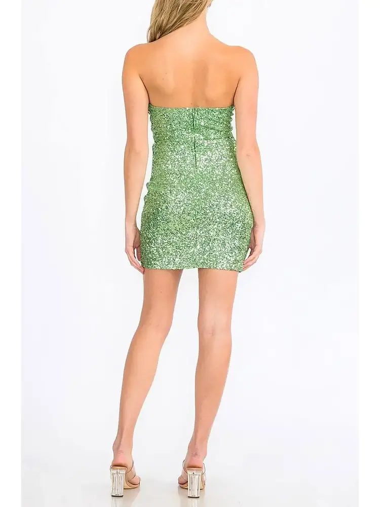 Strapless Sequin Dress