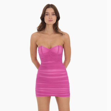 Lucy in the Sky Mesh Corset Mini Dress