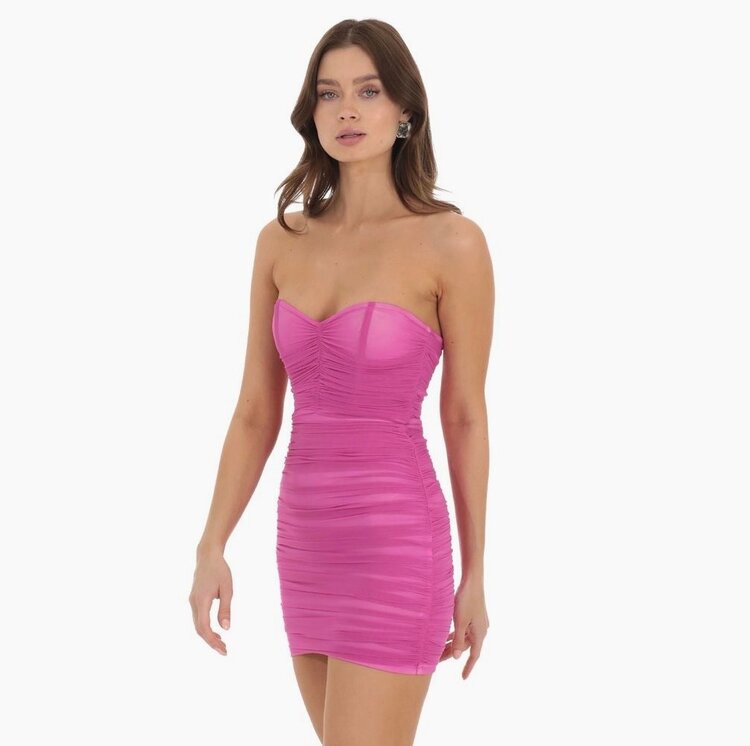 Lucy in the Sky Mesh Corset Mini Dress