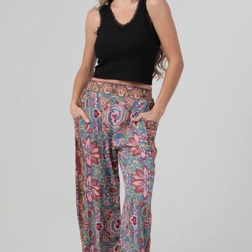 Wide Leg Floral Pants