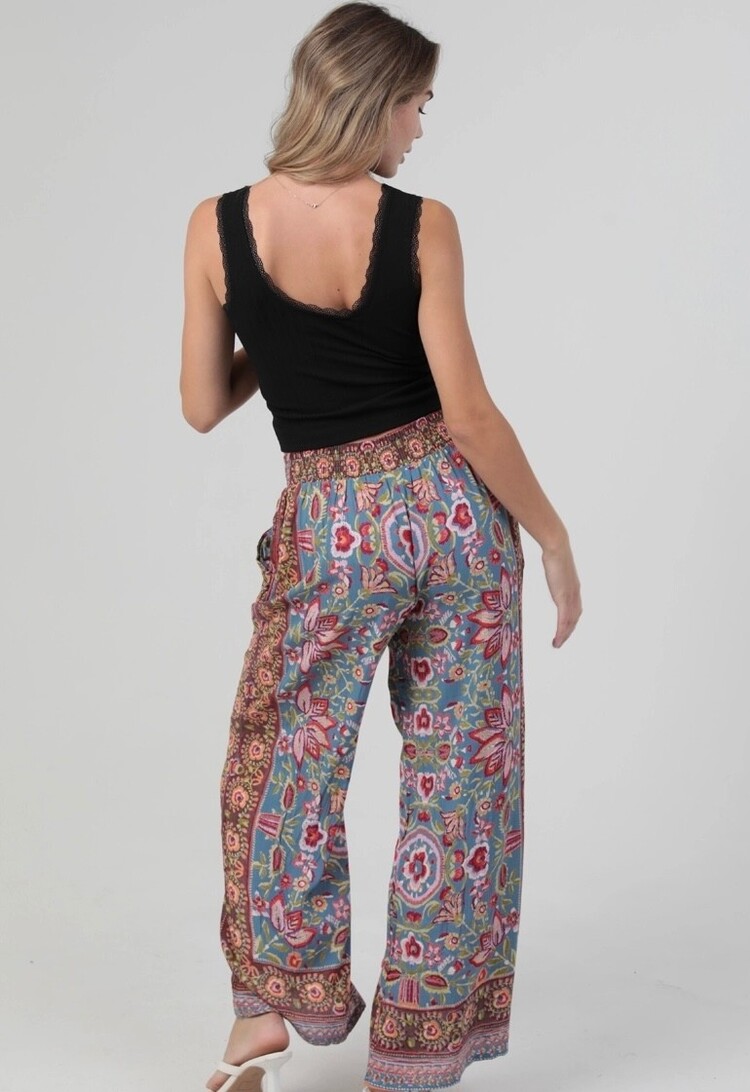Wide Leg Floral Pants