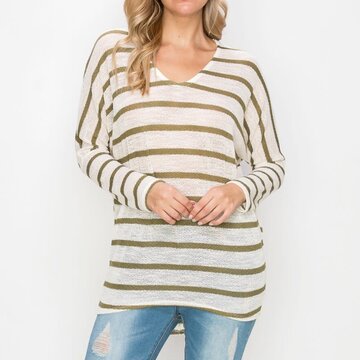 Low Gage Long Sleeve Striped Top