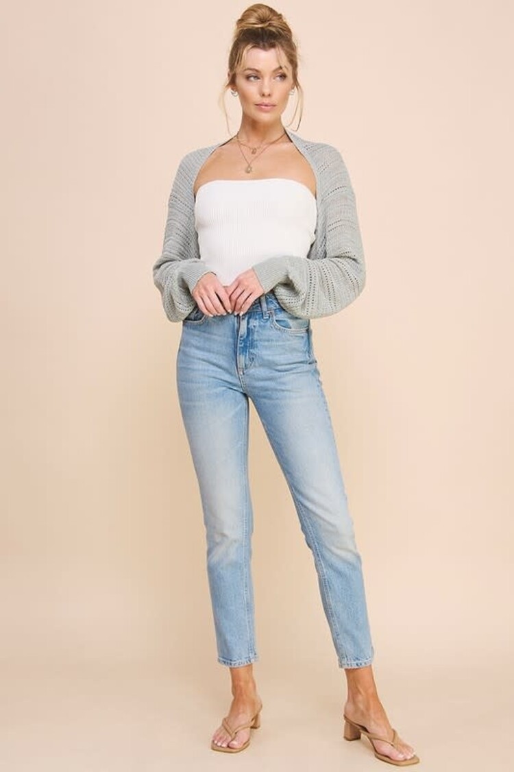 Shimmer Pointelle Sweater Shawl