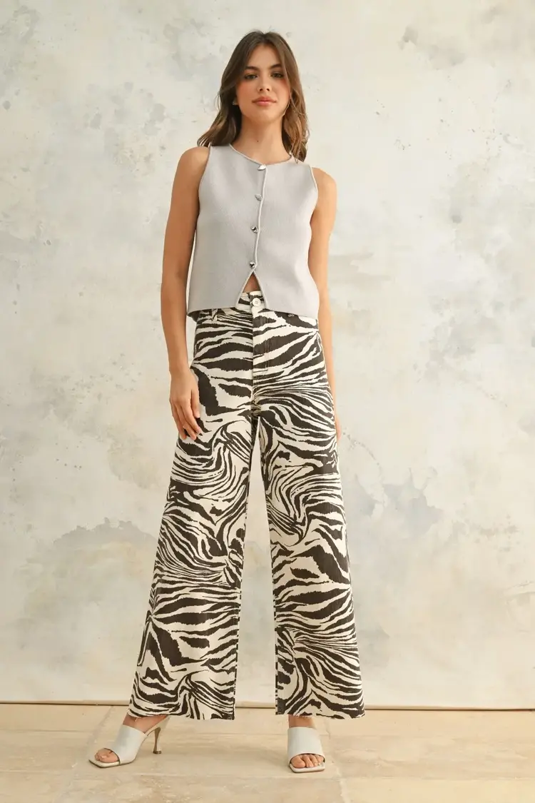Stretch Zebra Print Pants