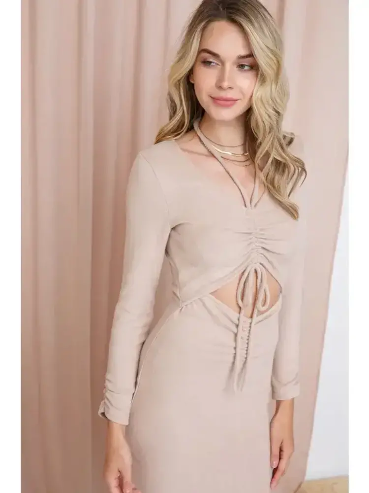 Brushed Cut-Out Dress