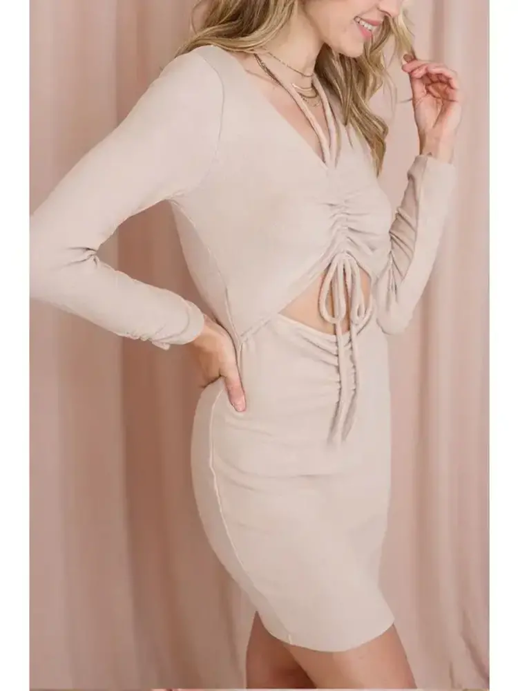 Brushed Cut-Out Dress