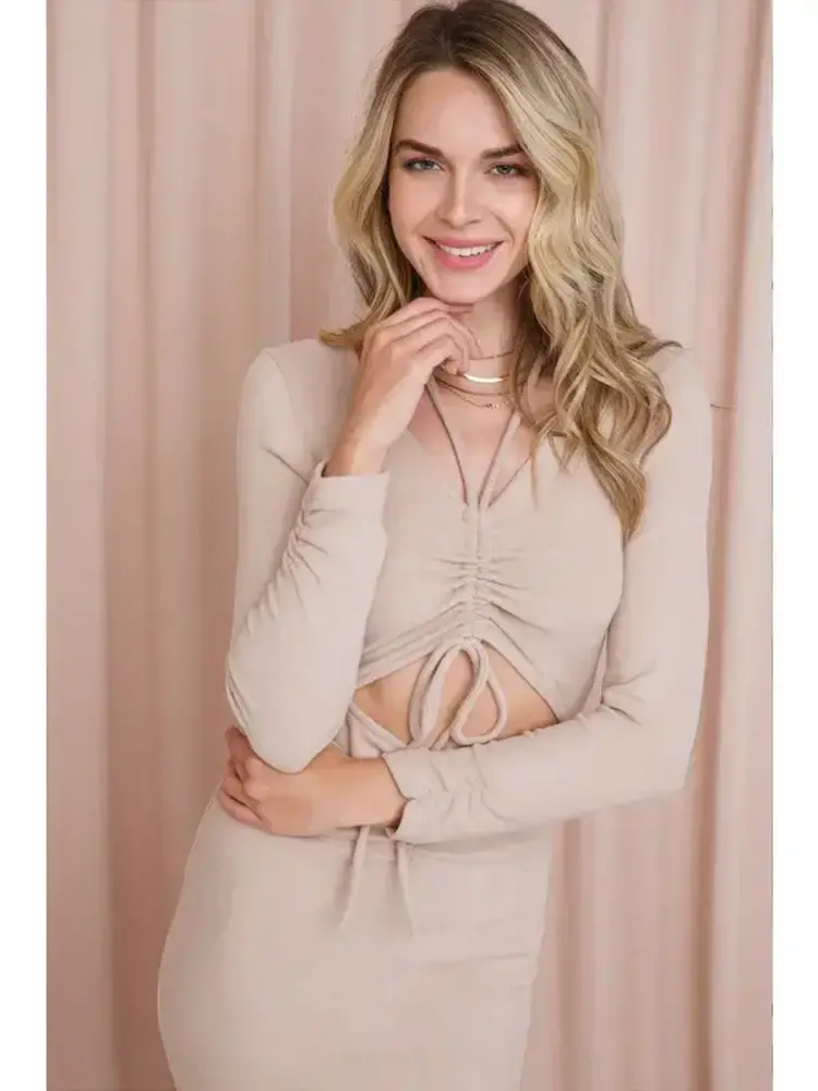 Brushed Cut-Out Dress