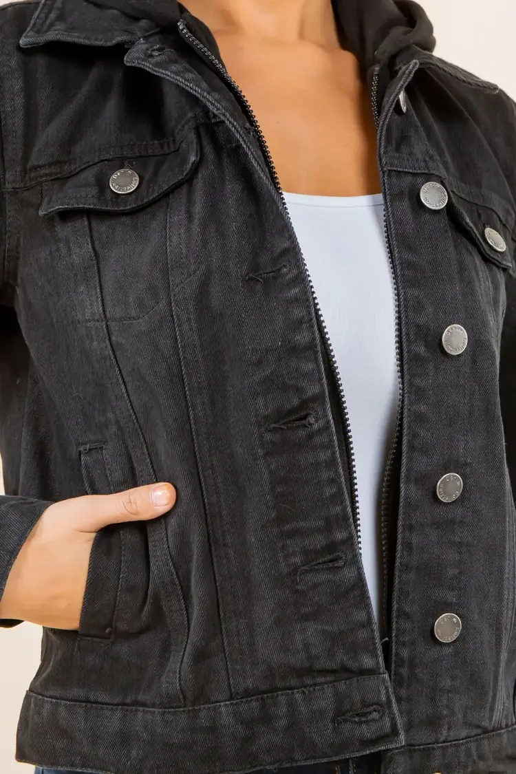 Sweatshirt Hooded Denim Jacket